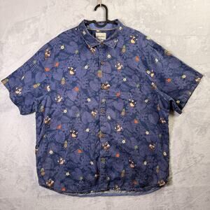 Tommy Bahama Disney Parks Silk Hawaiian Shirt Men's XXL Blue Vacation Cruise